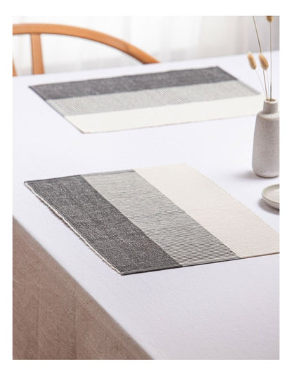 Harrison Ribbed Placemat 4 Pack in Charcoal