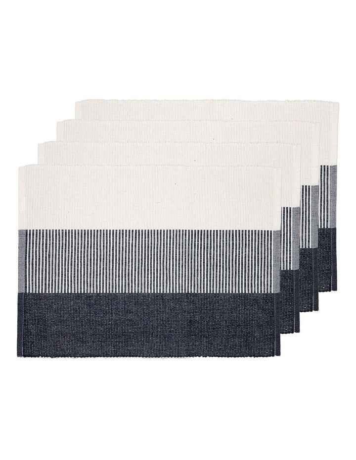 Harrison Ribbed Placemat 4 Pack in Navy