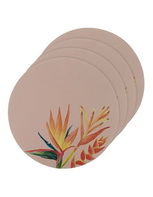 Bird of Paradise Round Vinyl Placemat 4 Pack in Multi
