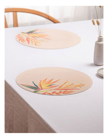 Bird of Paradise Round Vinyl Placemat 4 Pack in Multi