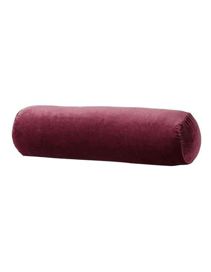Luxury Velvet Bolster Cushion in Mulberry