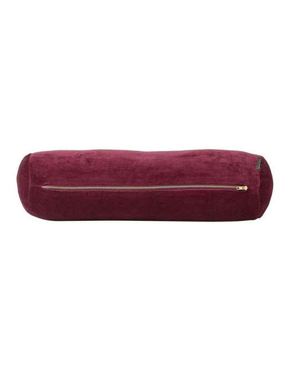 Luxury Velvet Bolster Cushion in Mulberry
