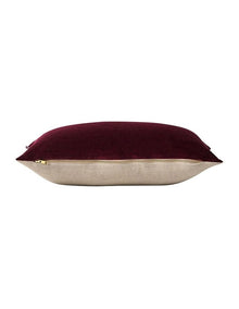 Luxury Velvet Rectangle Cushion in Mulberry
