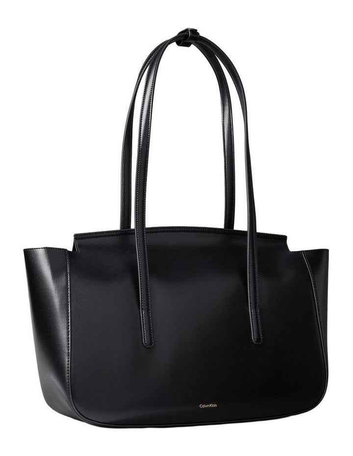 Ophelia Hardware Flap Tote Bag in Black/Tumbled Deep