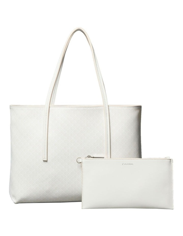 Emblem Allover Print Tote Bag with Pouch