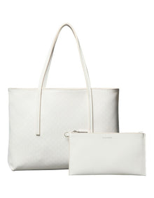Emblem Allover Print Tote Bag with Pouch