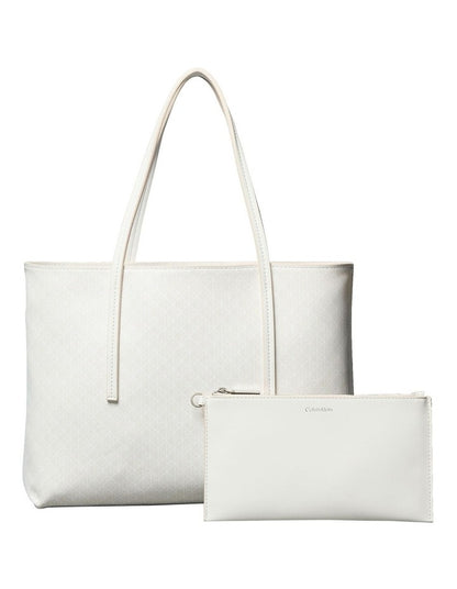 Emblem Allover Print Tote Bag with Pouch