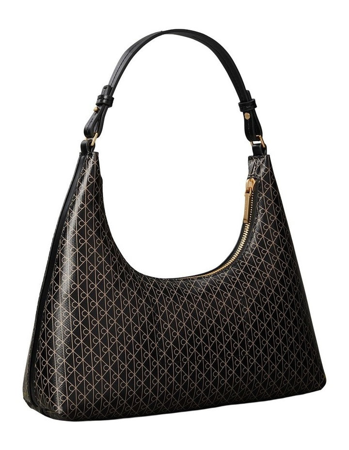 Emblem Allover Print Shoulder Bag