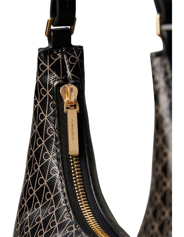 Emblem Allover Print Shoulder Bag