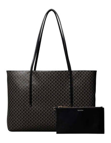 Cora All Over Print Tote with Pouch in Black