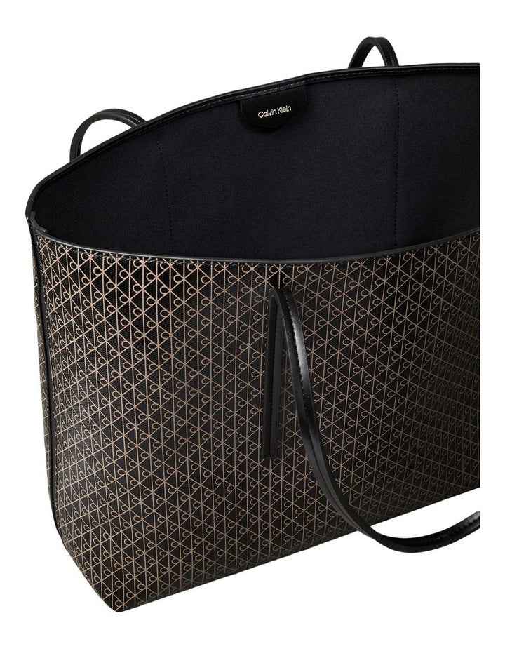 Cora All Over Print Tote with Pouch in Black