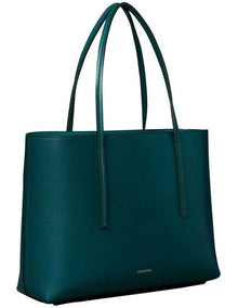 Cora Solid Small Tote Bag with Pouch in Blue