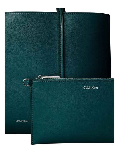 Cora Solid Small Tote Bag with Pouch in Blue