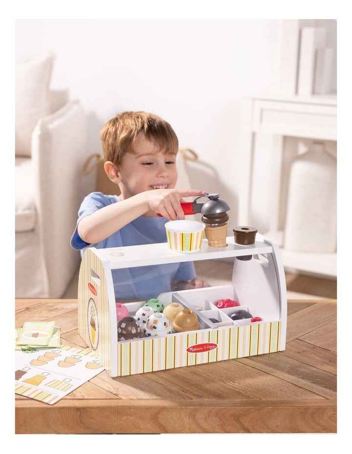 Scoop and Serve Wooden Ice Cream Counter