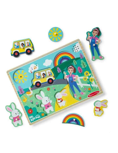 Ms. Rachel Wooden Sound Puzzle Display 6 Pieces