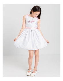 Barbie Satin Bow Dress in Winter White