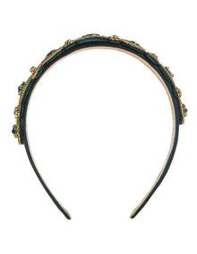 Jewelled Cameo Headband in Green