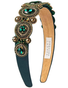 Jewelled Cameo Headband in Green