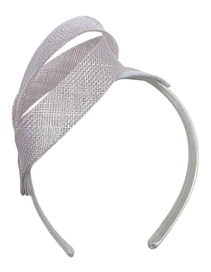 Double Sinamay Curve Fascinator in White