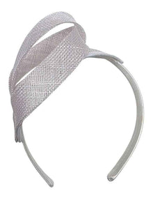 Double Sinamay Curve Fascinator in White