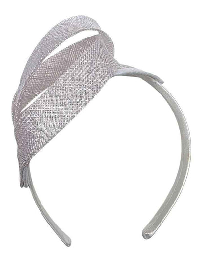 Double Sinamay Curve Fascinator in White