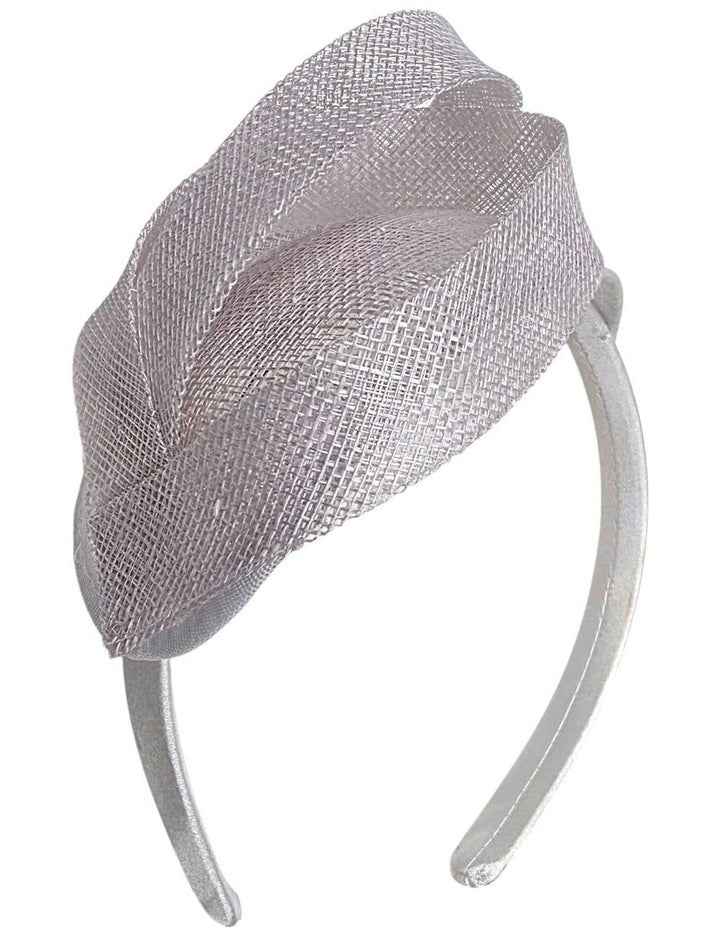 Double Sinamay Curve Fascinator in White