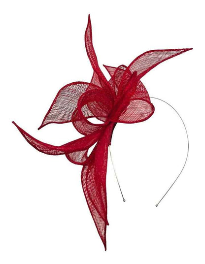 Sinamay Leaves Fascinator in Red