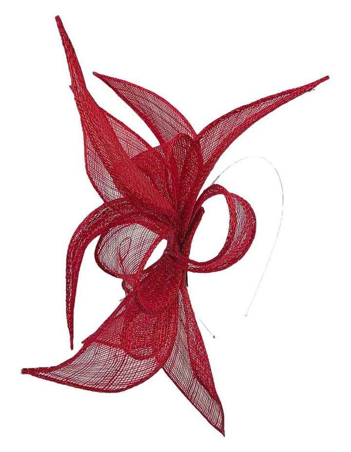 Sinamay Leaves Fascinator in Red