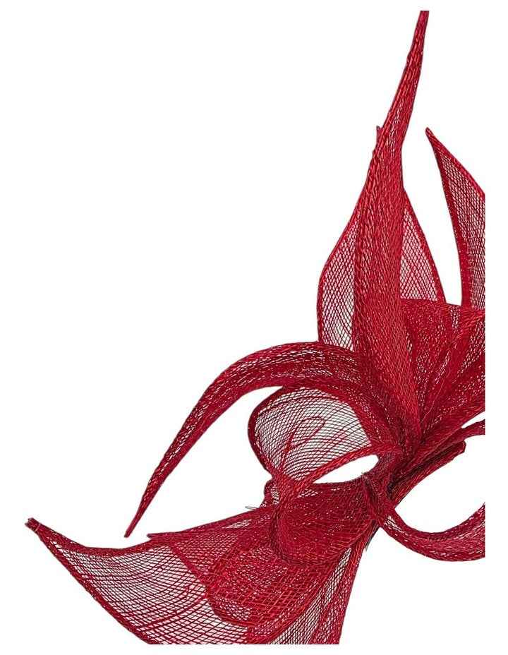 Sinamay Leaves Fascinator in Red