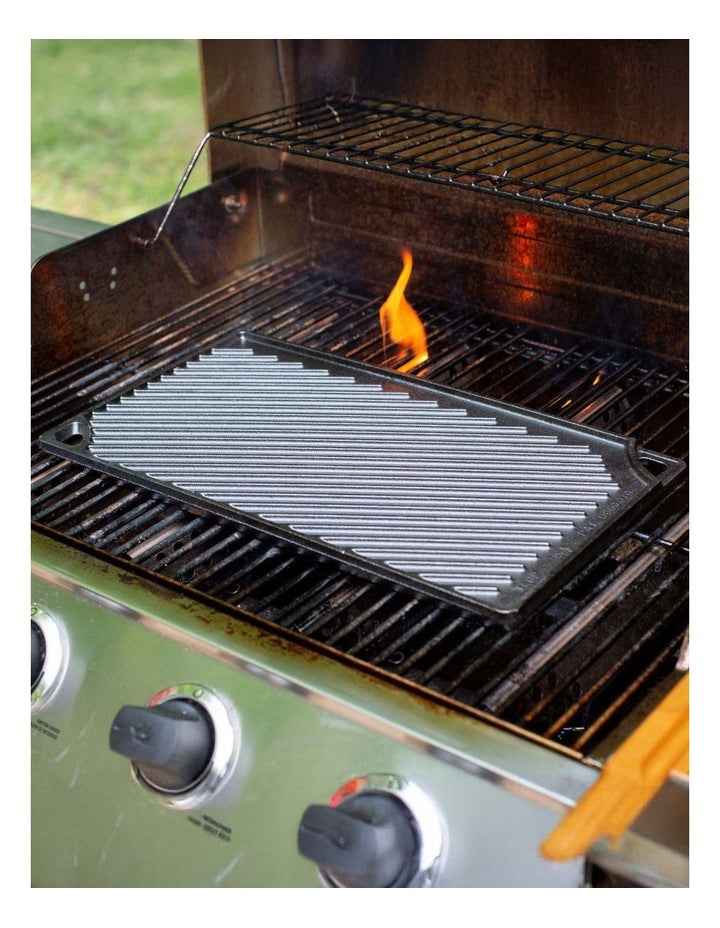 Rectangular Cast Iron Reversible Grill in Black