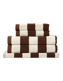 Riviera Stripe Towel Set in Chocolate