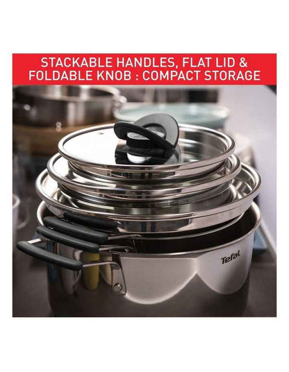 Opti Space Induction Stainless Steel 13Piece Set in Silver