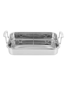 Sts Roasting Pan With Rack 42 x 26cm in Silver