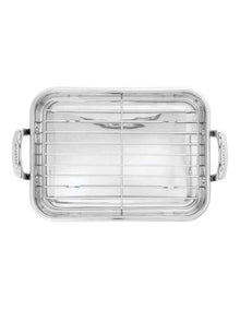 Sts Roasting Pan With Rack 42 x 26cm in Silver