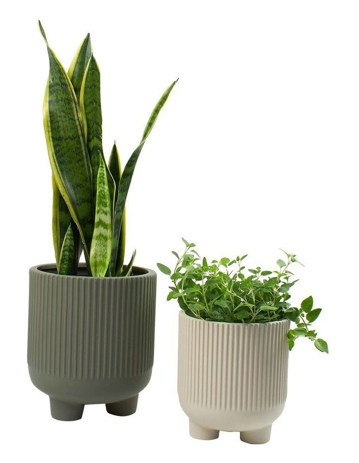 Maxen Planter Stone 17.5x19cm in Beige