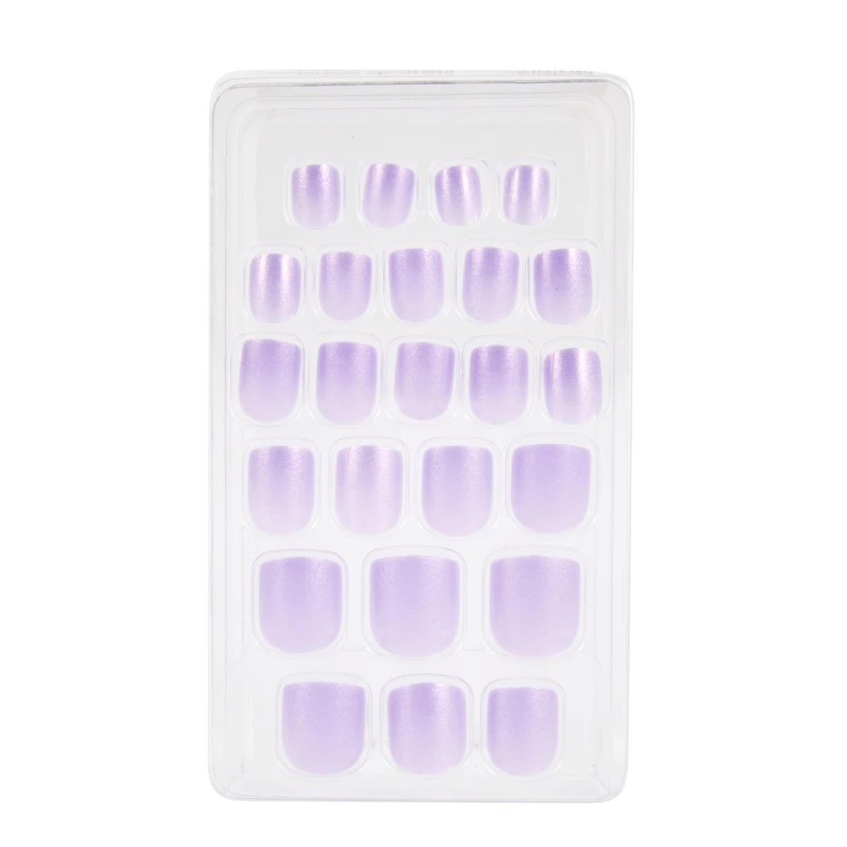 OXX Junior 24 Pack Kids Pre-Glued Stick-On Nails - Purple Iridescent