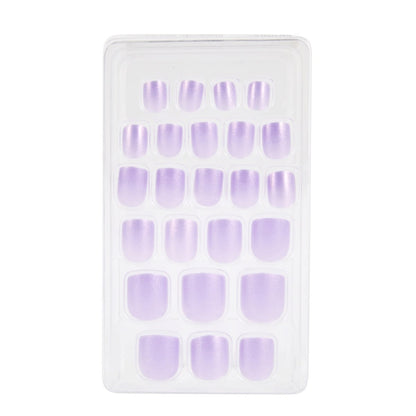 OXX Junior 24 Pack Kids Pre-Glued Stick-On Nails - Purple Iridescent