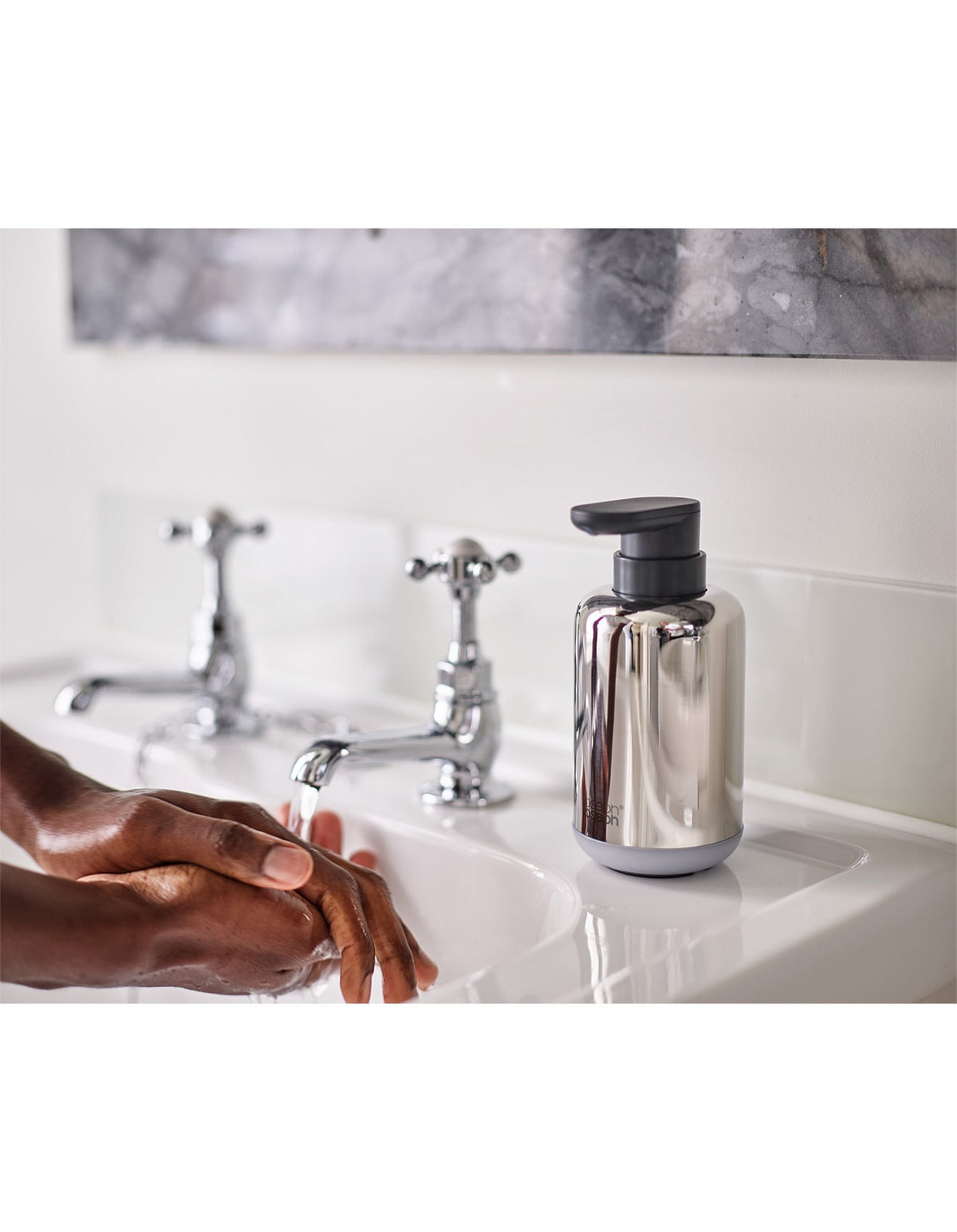 EasyStore Luxe 300ml Stainless Steel Soap Pump Steel