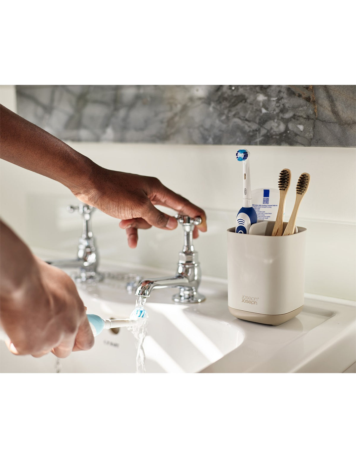 EasyStore 9cm Toothbrush Caddy Ecru
