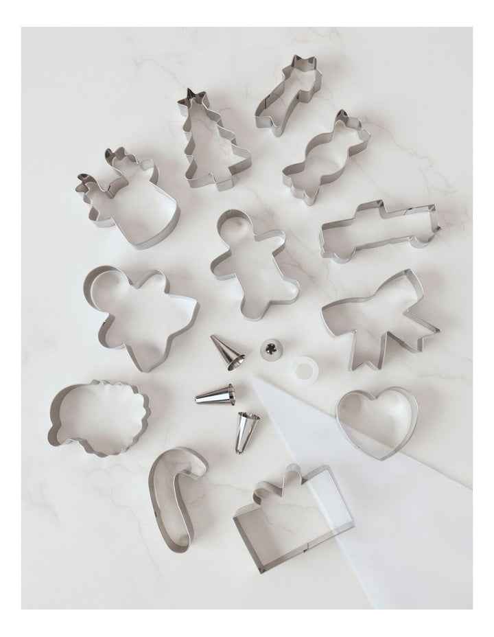 Christmas Cookie Cutter Set of 26 in Silver