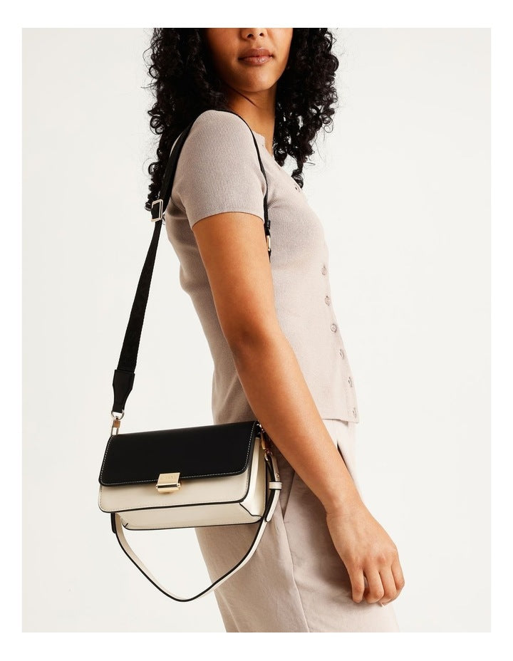 Lyon Shoulder Bag in Black/White Combo