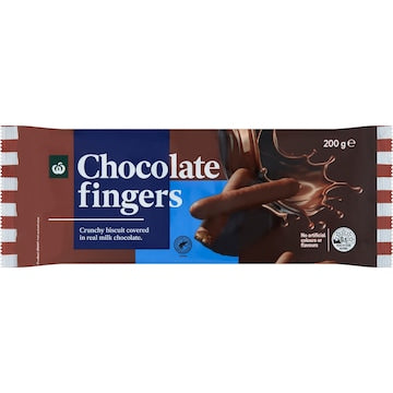 Woolworths Chocolate Fingers Biscuit 200g