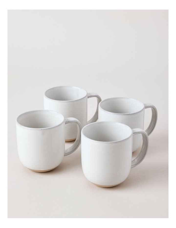Elements Set of 4 Mugs in White