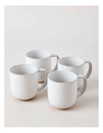 Elements Set of 4 Mugs in White