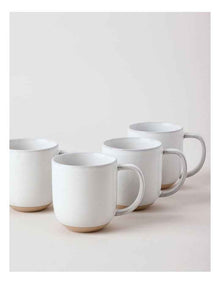 Elements Set of 4 Mugs in White