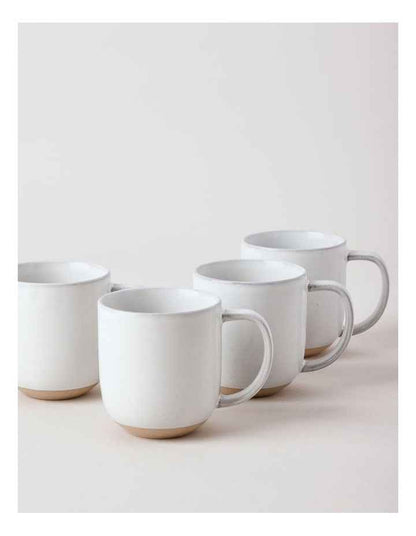 Elements Set of 4 Mugs in White