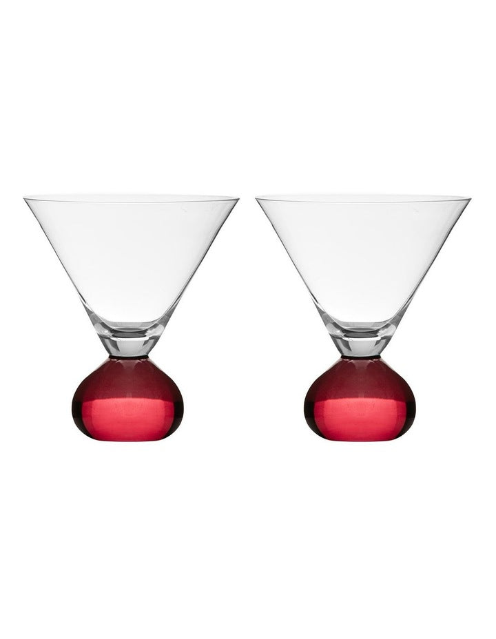 Zephyr Martini Glass 2 Pack in Ruby