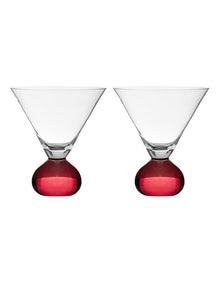 Zephyr Martini Glass 2 Pack in Ruby