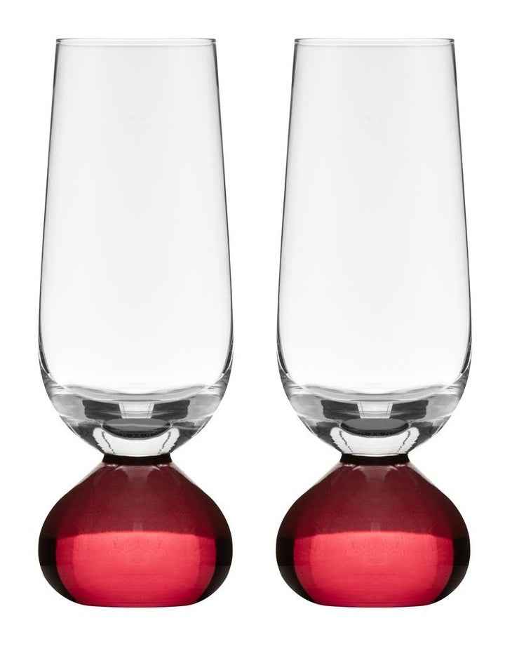 Zephyr Champagne Glass 2 Pack in Ruby