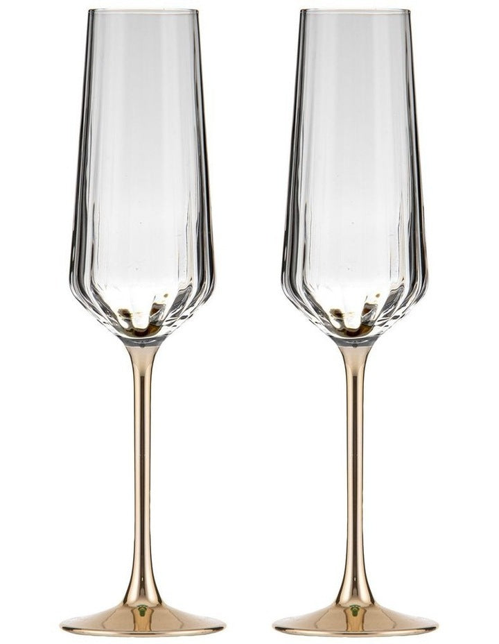 Valentina Champagne Glass 2 Pack in Clear